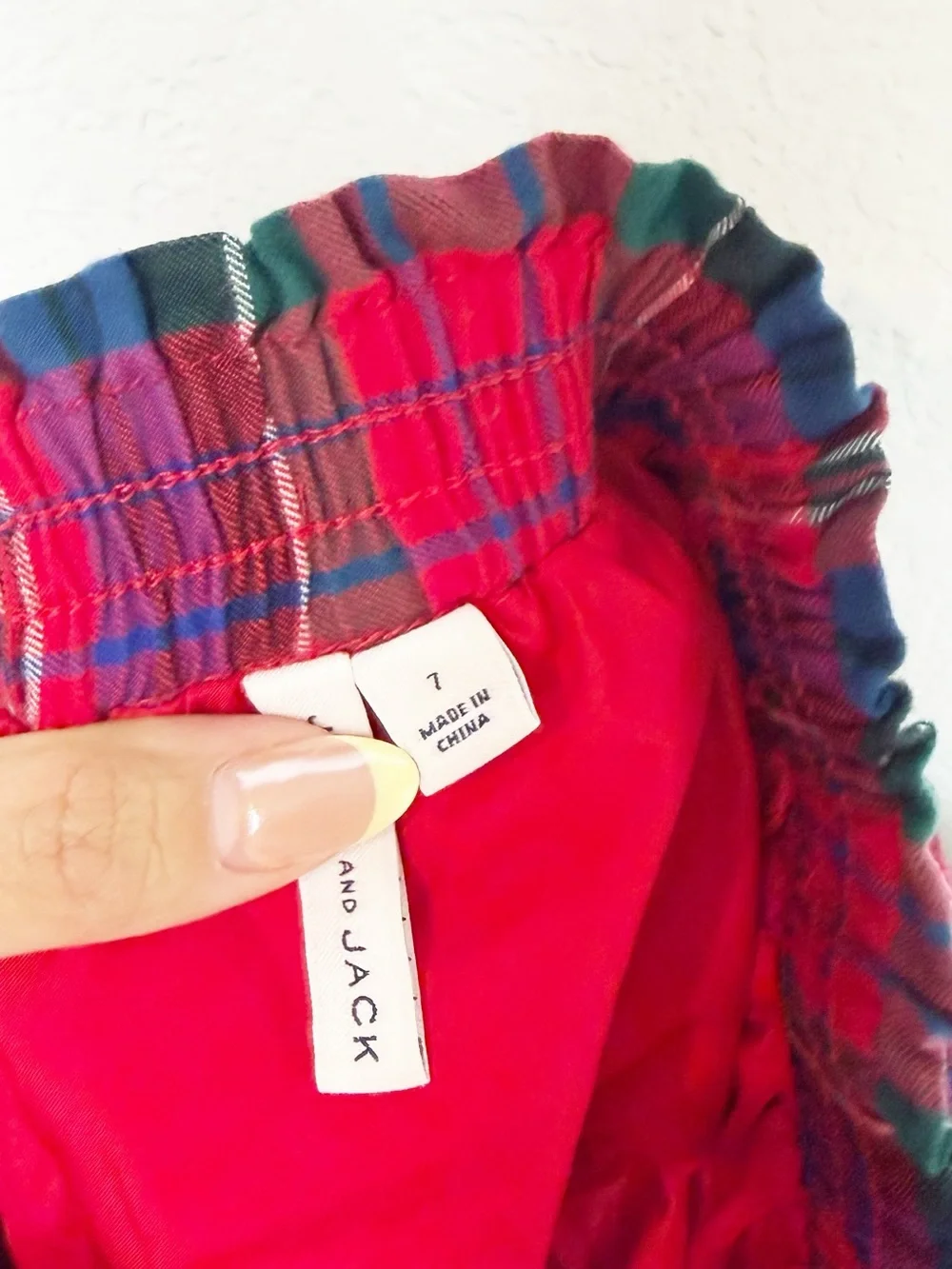 Janie and Jack Tartan Tiered Skirt Girls Size 7 Plaid Pre-Owned